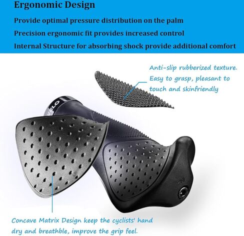 مقبض مقود تشريحي مريح، ملحقات طرفية ثلاثية الكثافة، ناعمة ومضادة للانزلاق وممتصة للصدمات، قفل CNC G2 مريح للدراجات MTB XC FR BMX Cyling in Kuwait