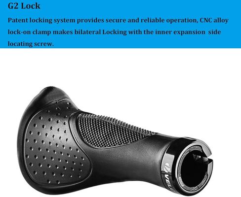 مقبض مقود تشريحي مريح، ملحقات طرفية ثلاثية الكثافة، ناعمة ومضادة للانزلاق وممتصة للصدمات، قفل CNC G2 مريح للدراجات MTB XC FR BMX Cyling in Kuwait