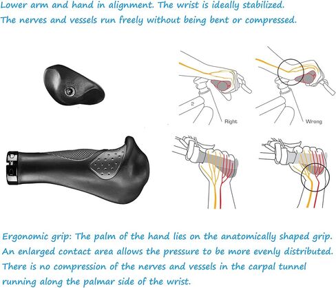 مقبض مقود تشريحي مريح، ملحقات طرفية ثلاثية الكثافة، ناعمة ومضادة للانزلاق وممتصة للصدمات، قفل CNC G2 مريح للدراجات MTB XC FR BMX Cyling in Kuwait