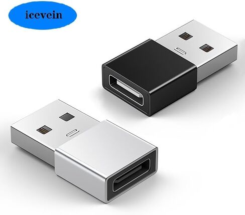 بطاقة صوت ستيريو خارجية بمحول صوت USB من ICEVEIN مع مقبس USB-C، ومحول USB C أنثى إلى USB ذكر [عبوة من قطعتين]، لأجهزة Windows وMac وLinux والهواتف وأجهزة الكمبيوتر الشخصية وأجهزة الكمبيوتر المحمولة وأجهزة الكمبيوتر المكتبية وPS5 (أسود وفضي) in Saudi Arabia