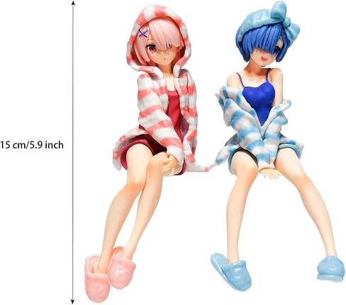 MHCYKJ Re Zero Figure Ram لطيف شخصيات أنيمي فتاة ملابس الغرفة Ver Kawaii Neko تماثيل PVC لعبة مكتب ديكور مجموعة هدية عيد ميلاد للأطفال in Saudi Arabia