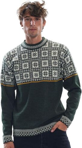 Dale of Norway Tyssoy Men’s Sweater - 100% Fine Norwegian Wool Sweaters for Men - Pullover Sweaters - Men’s Crew Neck Sweater in Saudi Arabia