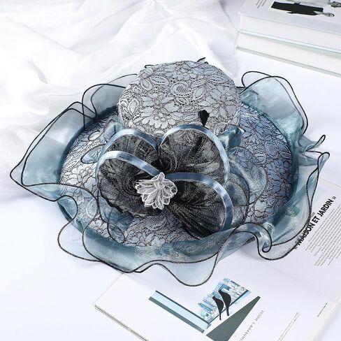 قبعات كنتاكي ديربي الساحرة - ساحرة الكنيسة الوردية خفيفة الوزن لحفلة كنتاكي ديربي، قبعة زهرة أنيقة لحفلات الشاي للسيدات لحفلات زفاف العروس in Kuwait