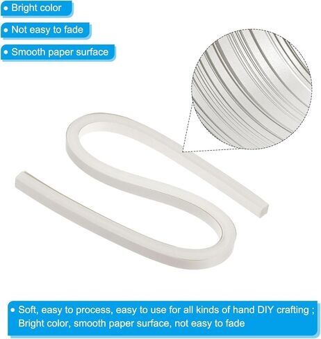 PATIKIL 180pcs Metallic Quilling Strips Paper 1cm x 54cm Origami Paper Quilling Kits for Adults Beginner Art DIY Craft Christmas, Grey in Kuwait