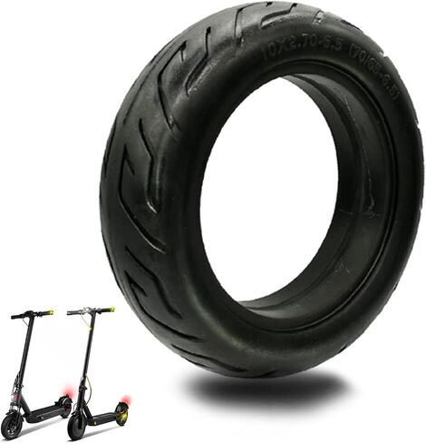 Solid Tire 10 Inch, 10X2.70-6.5 70/65-6.5 Scooter Airless Puncture-Proof Design Explosion-Proof Solid Rubber Tires, tubeless Tires Wheels Replacement Anti-Skid Wear-Resistant in Saudi Arabia