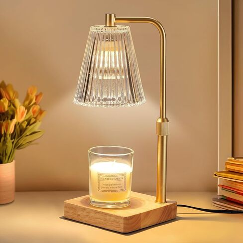 مصباح تدفئة الشموع مع مؤقت وخافت، مصباح تدفئة الشموع الكهربائية لشموع البرطمان، سخان شمع الشمع مع لمبات تسخين 2 × 50 وات، هدايا عيد الأم للأم، قاعدة من خشب الجوز in Kuwait