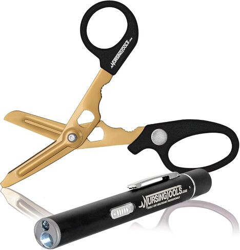 Hummingbird 4-in-1 Medical Scissors - Trauma Shears with Penlight for Nurses, Students, Respiratory Therapists, Veterinarians, and Medical Professionals (Blue) in Kuwait