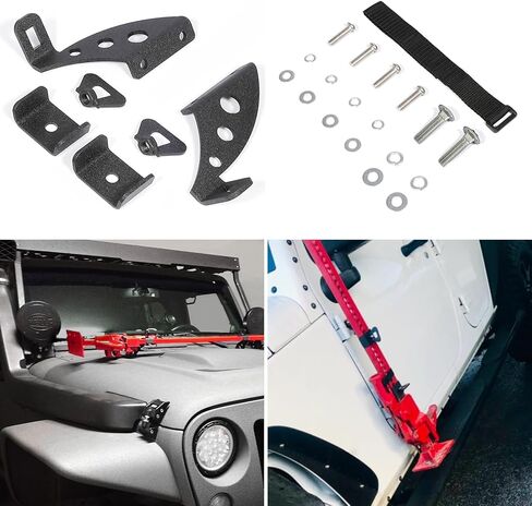 طقم حامل رافعة رفع عالي، دعامة مفصلية للباب، متوافقة مع شاحنة جيب رانجلر JK JL & 2020+ Gladiator JT 2007-2024 in Kuwait
