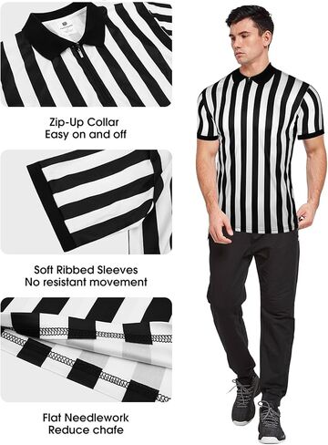 FitsT4 قميص الحكم الرجالي 4 قطع جيرسي الحكم الرسمي مع صافرة علم عقوبة أصفر وأحمر شريط أبيض وأسود in Kuwait