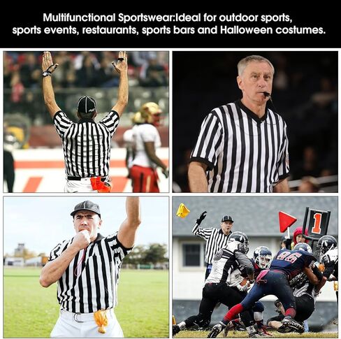 FitsT4 قميص الحكم الرجالي 4 قطع جيرسي الحكم الرسمي مع صافرة علم عقوبة أصفر وأحمر شريط أبيض وأسود in Kuwait