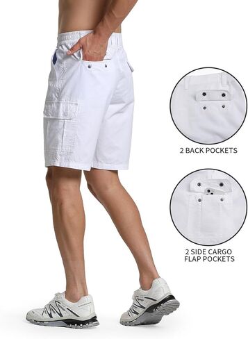 Xsylxgc Men's Cargo Shorts 10" Cotton Classic Casual Golf Hiking Shorts with 6 Pockets in Saudi Arabia