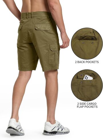 Xsylxgc Men's Cargo Shorts 10" Cotton Classic Casual Golf Hiking Shorts with 6 Pockets in Saudi Arabia