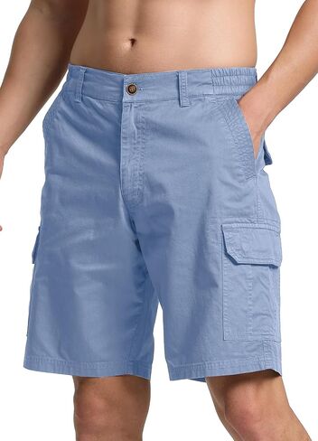 شورت Xsylxgc للرجال مقاس 10 بوصات من القطن الكلاسيكي كاجوال للمشي لمسافات طويلة مع 6 جيوب in Kuwait