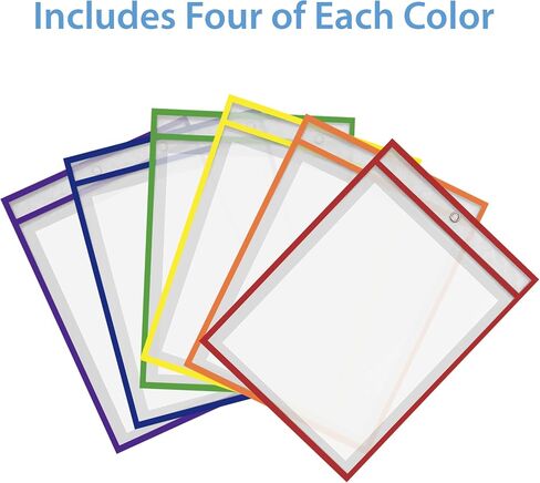 24 Pack Dry Erase Pockets – Black – by Essex Wares – for Teacher Lessons in a Classroom or for Use at Your Home or Office – 10" x 13.5" - Fits Standard Paper in Saudi Arabia
