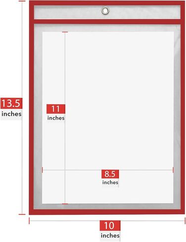 24 Pack Dry Erase Pockets – Black – by Essex Wares – for Teacher Lessons in a Classroom or for Use at Your Home or Office – 10" x 13.5" - Fits Standard Paper in Saudi Arabia