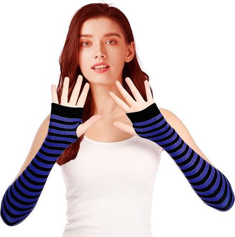 قفازات Bellady Arm Warmers Goth طويلة بدون أصابع للنساء، مجموعة من 6 أزواج من قفازات Emo in Saudi Arabia