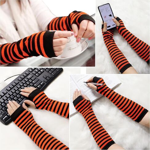 قفازات Bellady Arm Warmers Goth طويلة بدون أصابع للنساء، مجموعة من 6 أزواج من قفازات Emo in Saudi Arabia