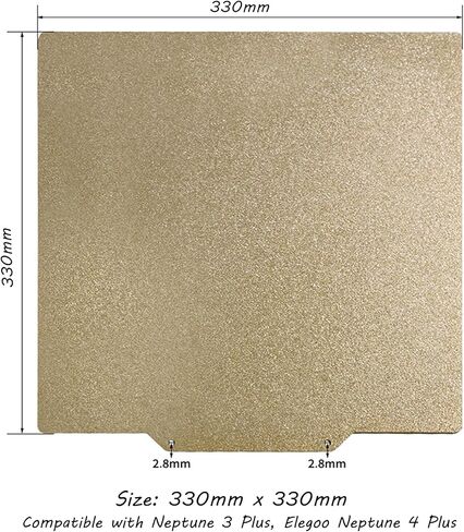 LANKEGU Double Side Texture PEI Build Plate for Neptune 3 Plus, 3D Printer Textured PEI Spring Steel Plate and Magnetic Base Print Bed for Elegoo Neptune 4 Plus 3D Printer 330x330mm in Saudi Arabia