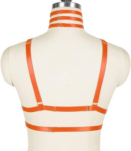 Women Harness Halter Pentagram Body Harness Bra Caged Bra Cupless Bra Crop Top Strappy Rave Wear in Saudi Arabia