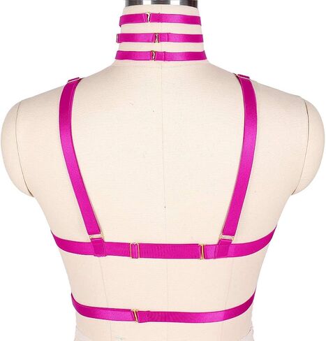 Women Harness Halter Pentagram Body Harness Bra Caged Bra Cupless Bra Crop Top Strappy Rave Wear in Saudi Arabia