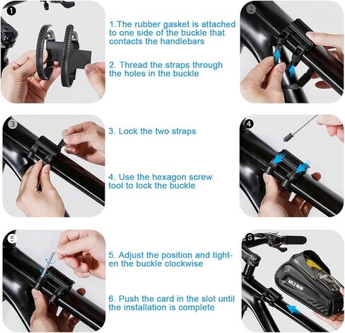 WILD MAN حقيبة هاتف للدراجة، حقيبة للدراجة، حقيبة أنبوبية علوية، حقيبة للهاتف الأمامي للدراجة، ملحقات الدراجة، حقيبة هاتف مقاومة للماء EVA، حقائب مقود علوية مناسبة لـ 6.8 بوصة (أسود) in Kuwait