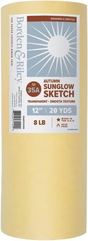 بوردن ورايلي 12 بوصة × 20 ياردة #35A Sun-Glo ورق رسم مصغر، 8 رطل، خريف، 1 لفة لكل منهما in Kuwait