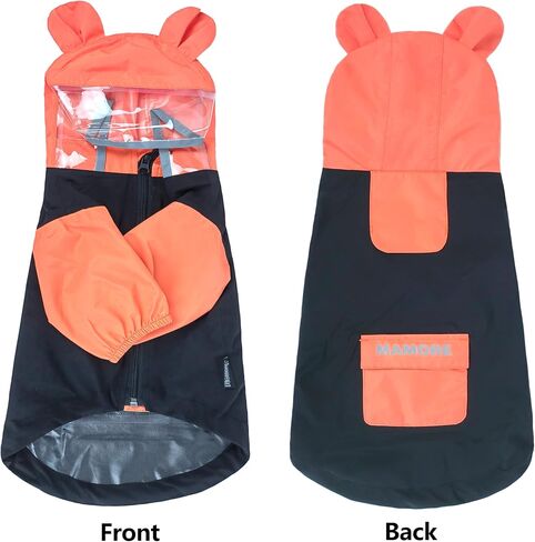 MAMORE Dog Raincoat,Waterproof Dog Rain Jacket with Leash Hole and Clear Hood, Lightweight Reflective Dog Rain Coat for Small Medium Large Dogs (XX-Large, Orange&Black) in Saudi Arabia