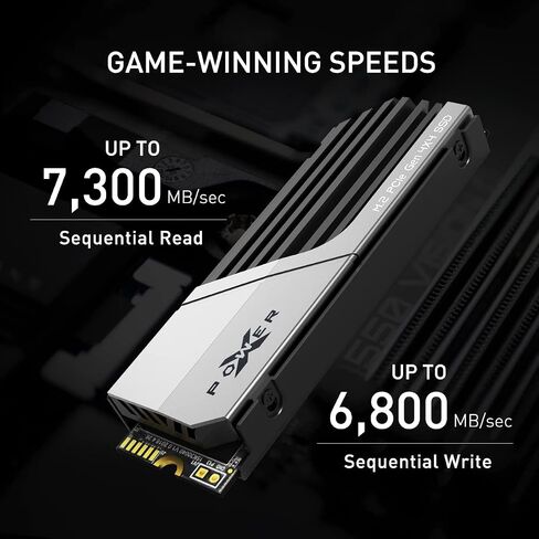 Silicon Power 4TB US75 Nvme PCIe Gen4x4 M.2 2280 SSD R/W Up to 7,000/6,500 MB/s (SP04KGBP44US7505) Compatible with Playstation 5 in Saudi Arabia