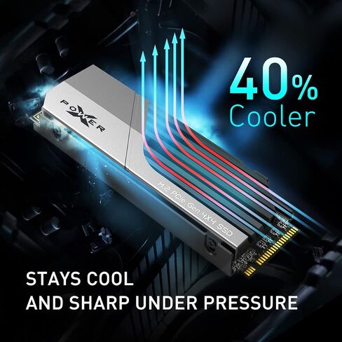 Silicon Power 4TB US75 Nvme PCIe Gen4x4 M.2 2280 SSD R/W Up to 7,000/6,500 MB/s (SP04KGBP44US7505) Compatible with Playstation 5 in Saudi Arabia