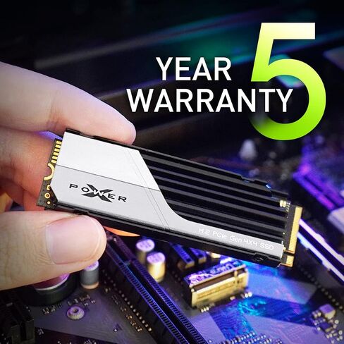 Silicon Power 4TB US75 Nvme PCIe Gen4x4 M.2 2280 SSD R/W Up to 7,000/6,500 MB/s (SP04KGBP44US7505) Compatible with Playstation 5 in Saudi Arabia