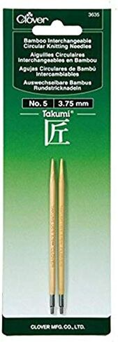 Clover Needlecraft Clover 3635 Needlecraft Takumi No.5 Bamboo Interchangeable Circular Knitting Needles in Saudi Arabia