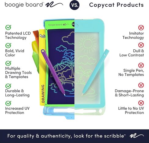 Boogie Board New Magic Sketch Reusable Kids’ Creativity Kit with Carry Case, Colorburst Drawing Pad, Stylus and Texture Tools, Double-Sided Templates for Drawing, Writing, and Tracing, Ages 4+ in Kuwait