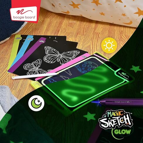 Boogie Board New Magic Sketch Reusable Kids’ Creativity Kit with Carry Case, Colorburst Drawing Pad, Stylus and Texture Tools, Double-Sided Templates for Drawing, Writing, and Tracing, Ages 4+ in Kuwait