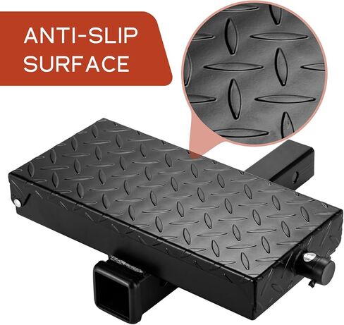 Multifunctional Hitch Step, Anti-Slip Towing Bumper Guard with Hitch Locks, U-Bolt Hitch Stabilizer, Storage Box, Pin Fits 2" Receiver for Pickup Truck SUV Vans in Saudi Arabia
