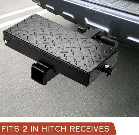 Multifunctional Hitch Step, Anti-Slip Towing Bumper Guard with Hitch Locks, U-Bolt Hitch Stabilizer, Storage Box, Pin Fits 2" Receiver for Pickup Truck SUV Vans in Saudi Arabia
