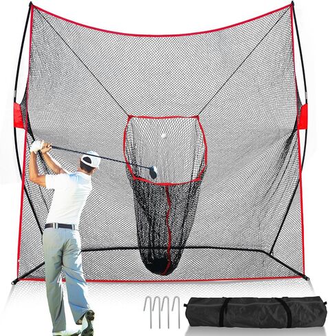 Kapler Golf Net, 8x8FT Golf Practice Nets with Pocket Target for Backyard Driving Indoor Outdoor Training Use, Ideal Gifts for Men/Dad/Husband/Boys/Golf Lovers in Saudi Arabia