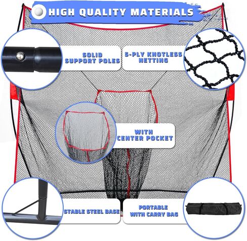 Kapler Golf Net, 8x8FT Golf Practice Nets with Pocket Target for Backyard Driving Indoor Outdoor Training Use, Ideal Gifts for Men/Dad/Husband/Boys/Golf Lovers in Saudi Arabia
