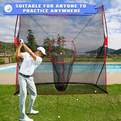 Kapler Golf Net, 8x8FT Golf Practice Nets with Pocket Target for Backyard Driving Indoor Outdoor Training Use, Ideal Gifts for Men/Dad/Husband/Boys/Golf Lovers in Saudi Arabia