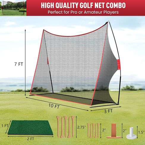 Golf Practice Net, 10x7 feet Golf Nets for Backyard Driving, Heavy Duty Golf Net – Home Golf Swing Training - Indoor Outdoor Use - Golf Simulator for Any Golfer in Saudi Arabia