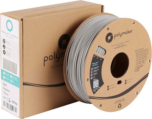 Polymaker LW PLA Filament 1.75mm Gray, Pre-Foamed PLA 800g Lightweight 3D Filament - PolyLite 3D Printer LW-PLA for Printing RC Plane, 190-210 °C Printing Temp. | High Rigidity | Easy to Paint in Saudi Arabia