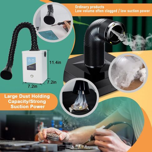 تم تصميم مستخرج دخان اللحام FC2001 من أجل لحام سطح المكتب بقوة 120 متر مكعب/ساعة، مرشح متكامل منخفض الضوضاء، مناسب لإصلاح المكونات الإلكترونية in Kuwait