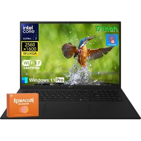 LG Gram 17 Touchscreen Laptop Copilot+ PC، Intel Ultra 7 Series 2 258V، شاشة 17 بوصة 2.5K WQXGA، ذاكرة الوصول العشوائي 32 جيجابايت، 1 تيرابايت SSD، Intel Arc Graphics، Windows 11 Pro، Wi-Fi 7، لوحة مفاتيح بإضاءة خلفية، مع ملحقات in Kuwait