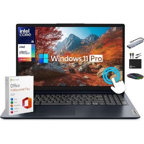 Lenovo IdeaPad 15.6" FHD IPS Touchscreen Laptop, Business AI Computer, Intel Core i5-1335U (10-Core Upto 4.6 GHz), 40GB RAM, 1.5TB Storage (1TB SSD+500GB Ext), MarxsolAccs, Win 11 Pro, Lifetime Office in Saudi Arabia