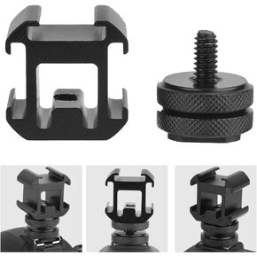 CHICIRIS Hot Shoe Adapter, Triple Hot Shoe Mount, Metal Base, Durable Connection, Professional Camera Tool, Black in Kuwait