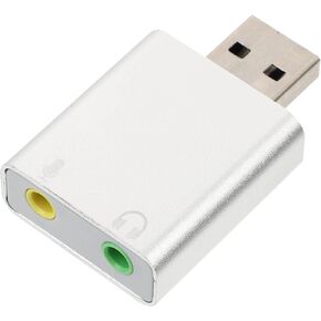 Veemoon USB Stereo Audio Adapter External Sound Card with Microphone and Headphone Jack USB for Laptop Desktop Surround Sound Playback in Kuwait