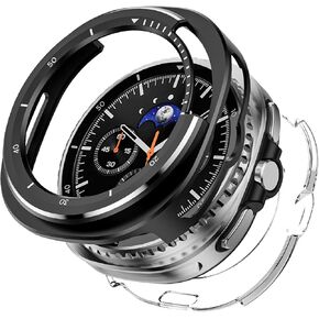 for Samsung Galaxy Watch 8 46mm Cover,Metal Protective Case Compatible with Samsung Galaxy Watch 8 Classic (2025) 46mm Case,Utra-Thin Durable Metal Samsung Watch Case with Back Frame (Black) in Kuwait