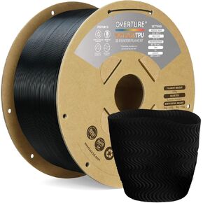 OVERTURE TPU Filament 1.75mm Flexible TPU Roll, 95A Soft 3D Printer Filament, 1kg Spool (2.2 lbs), Dimensional Accuracy +/- 0.03 mm (TPU Black) in Saudi Arabia