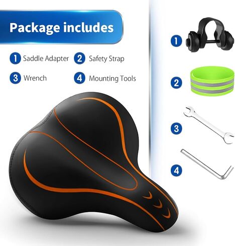 Xmifer Oversized Bike Seat, Comfortable Bike Seat - Universal Replacement Bicycle Saddle - Waterproof Leather Bicycle Seat with Extra Padded Memory Foam - Bicycle Seat for Men/Women in Saudi Arabia