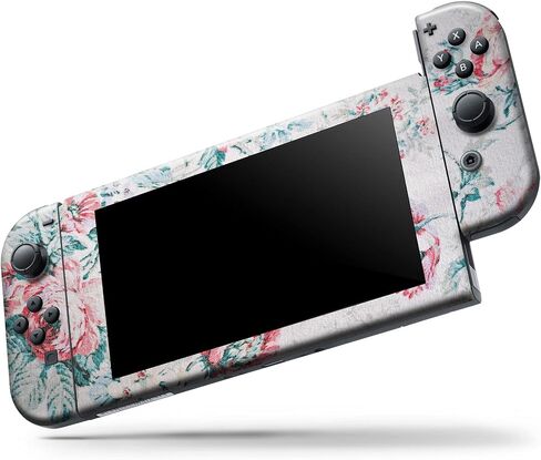 Design Skinz - Compatible with Nintendo DSi XL - Skin Decal Protective Scratch-Resistant Removable Vinyl Wrap Cover - Coral & Blue Grunge Watercolor Floral in Saudi Arabia