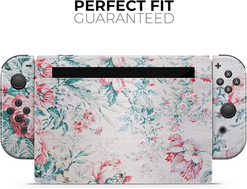 Design Skinz - Compatible with Nintendo DSi XL - Skin Decal Protective Scratch-Resistant Removable Vinyl Wrap Cover - Coral & Blue Grunge Watercolor Floral in Saudi Arabia
